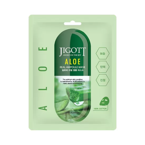 Jigott – Aloe Real Ampoule sejas maska, 27ml