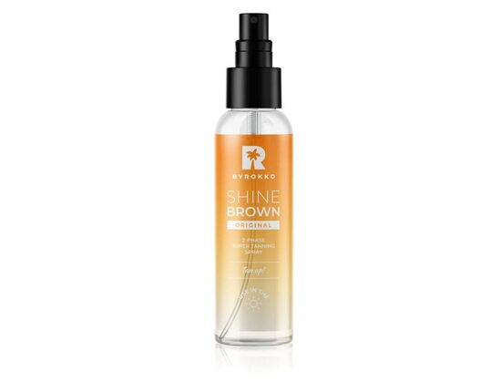 BYROKKO SHINE BROWN Two Phase divkāršas iedarbības iedegumu veicinošs sprejs, 100ml
