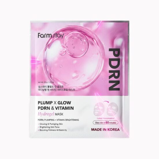 Farmstay – Plump x Glow PDRN un vitamīnu hidrogela maska 35g